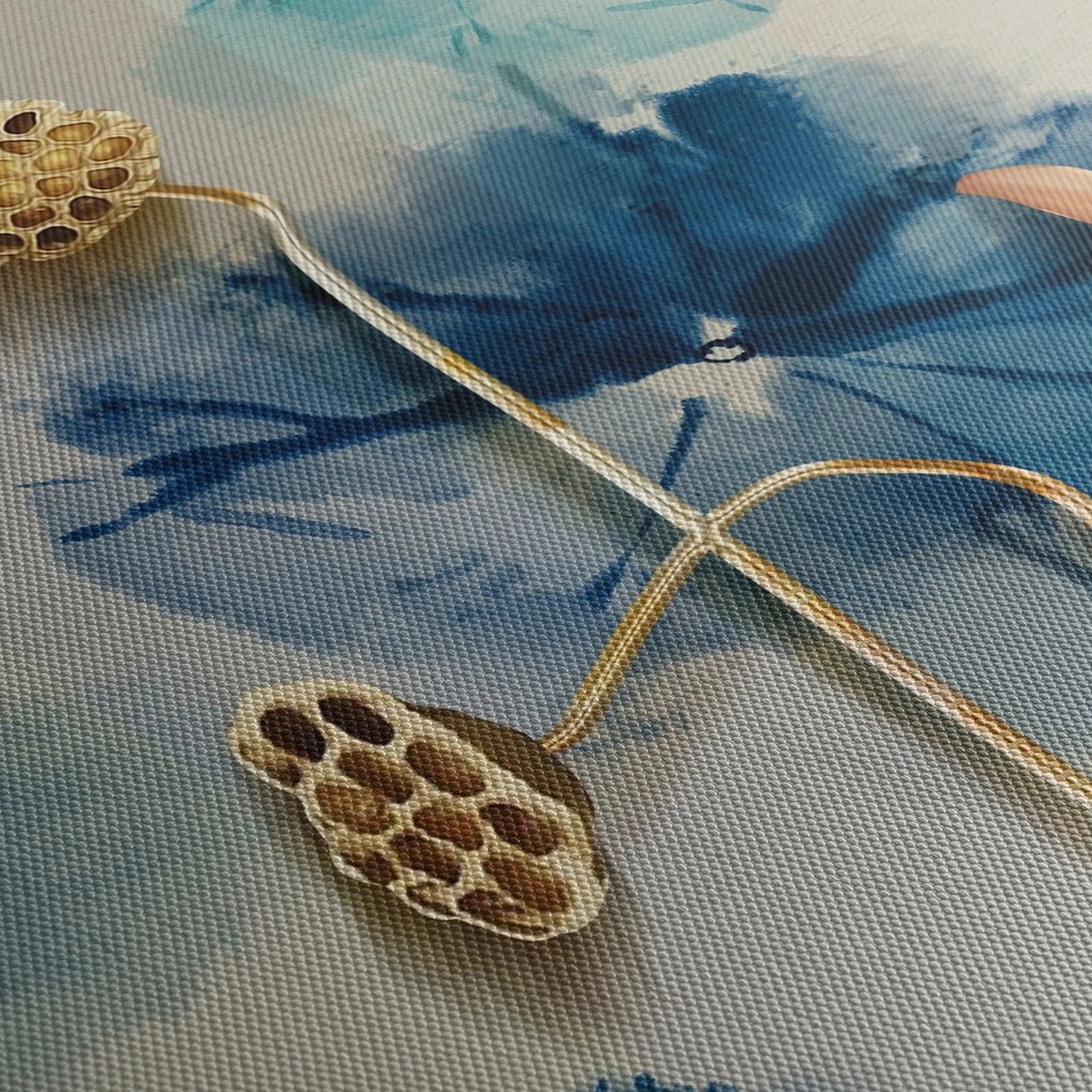 Obraz z kwiatami (z zegarem) (90x30 cm)