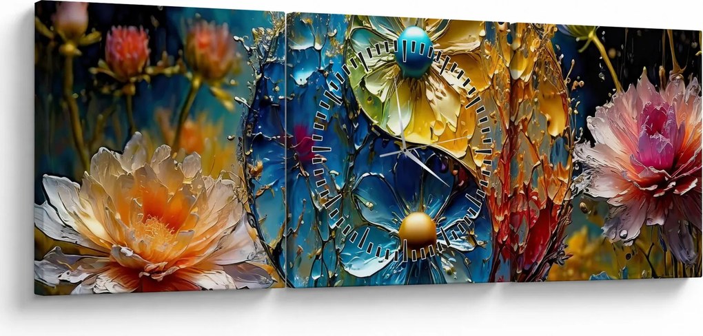 Obraz - Harmonia i równowaga (z zegarem) (90x30 cm)