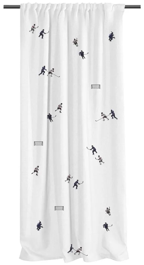 Biała zasłona dziecięca z satyny bawełnianej 110x170 cm Ice Hockey – Butter Kings