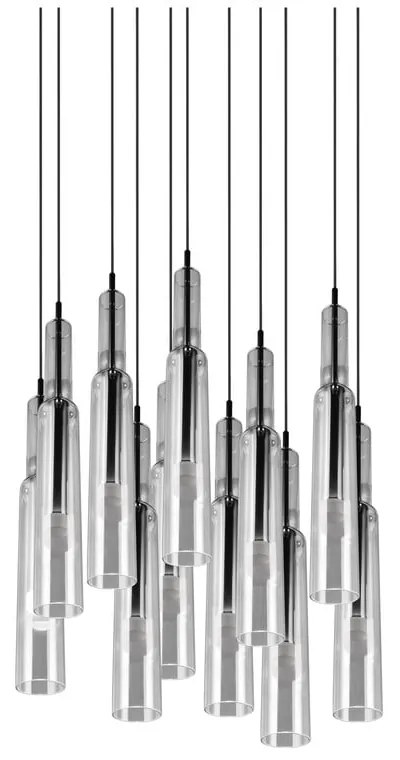 Lampa wisząca LED w czarno-srebrnym kolorze ze szklanym kloszem ø 50 cm Lucent – Trio Select