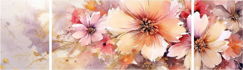 Obraz - Kwiaty (170x50 cm)