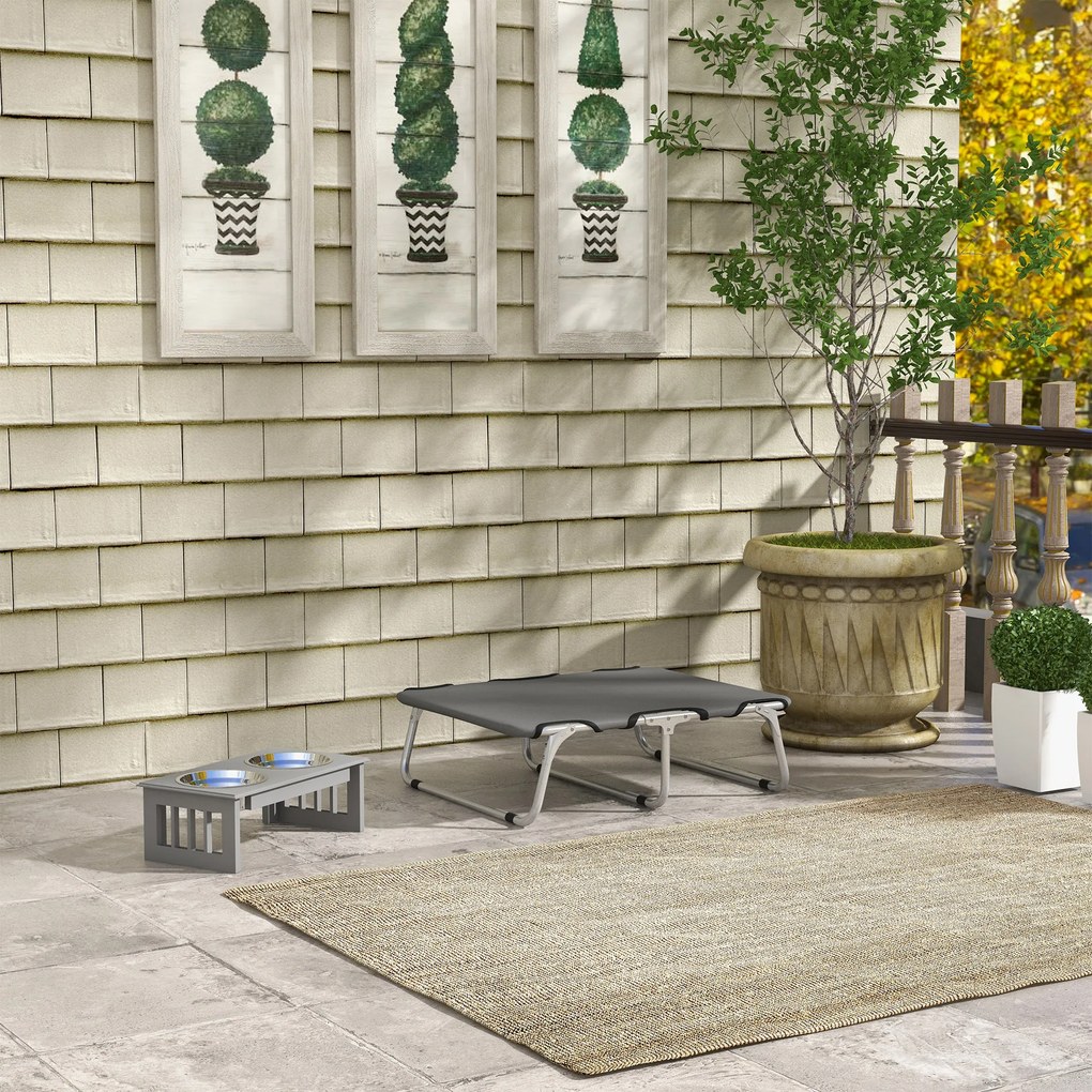 PawHut Łóżko dla Psów, Rozkładane, Wytrzymałe &amp; Komfortowe, Do 10 kg, 71x58x20cm, Szary