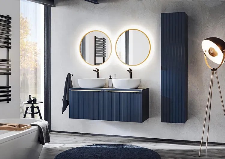 Granatowy prostokątny blat łazienkowy M9-M89