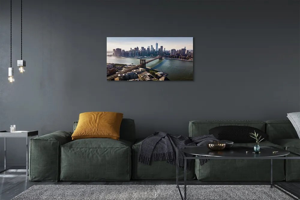 Duży obraz na płótnie Architektura Miasta: Most i Wieżowce