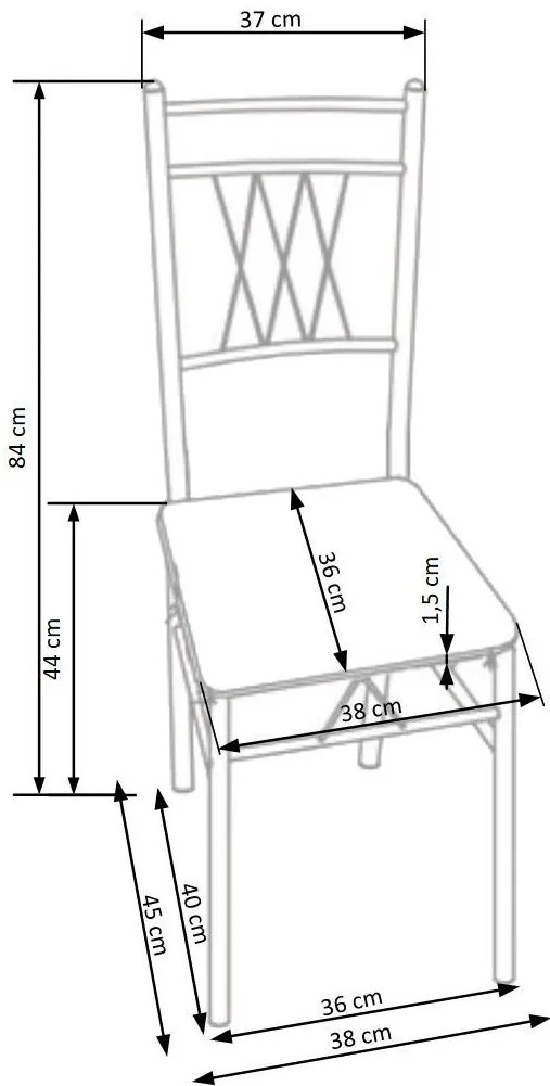 FAUST zestaw stół + 4 krzesła dąb sonoma, metalowy stelaż, klasyczne
