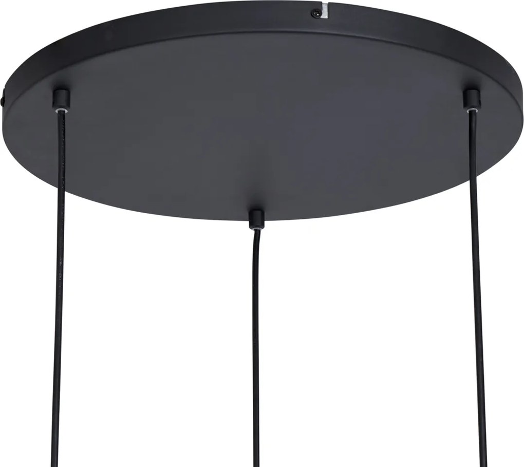 Smart hanglamp zwart rond 3-lichts incl. Wifi G95 - Indu