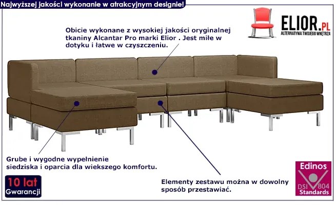 6-częściowy brązowy zestaw wypoczynkowy - Marsala 6F