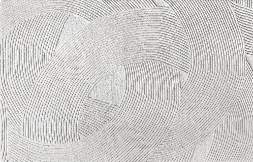 Dywan z wypukłym wzorem ręcznie tkany 100% wełny - 160 x 230 cm - 2200g/m2 - Kość słoniowa - BASSAM