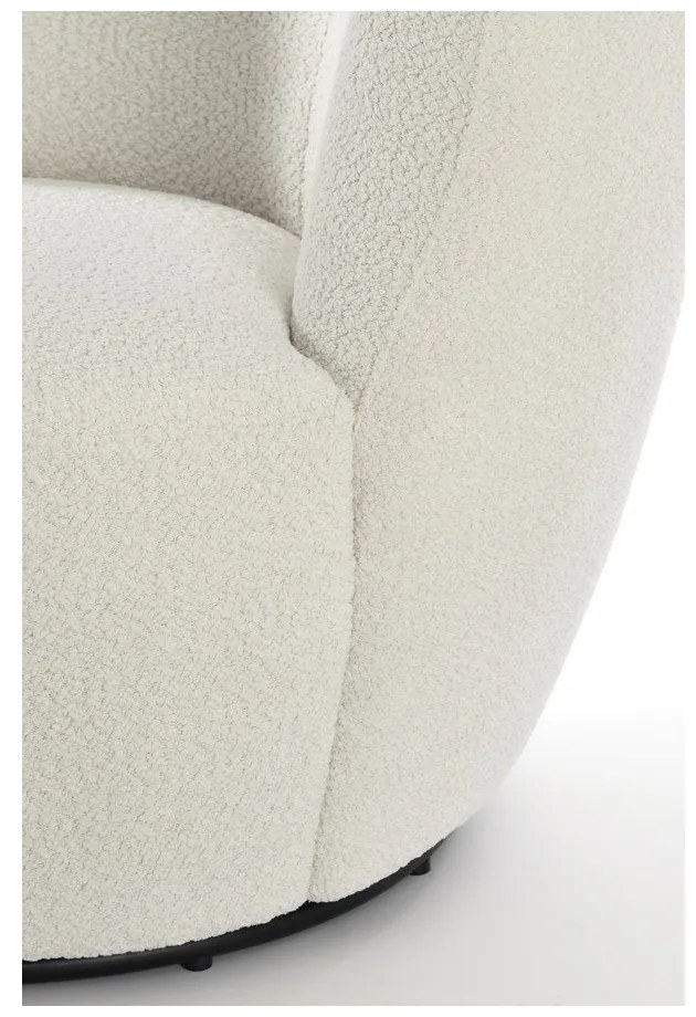 Biały fotel z materiału bouclé Senja – Light &amp; Living
