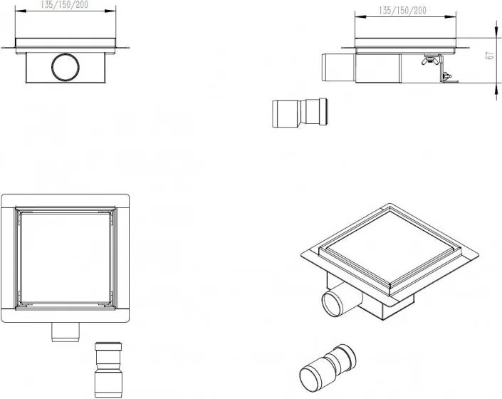 Odpływ liniowy ze stali nierdzewnej T02