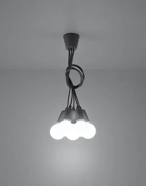 Szara lampa wisząca z regulacją zwisów - EX543 P7-N66