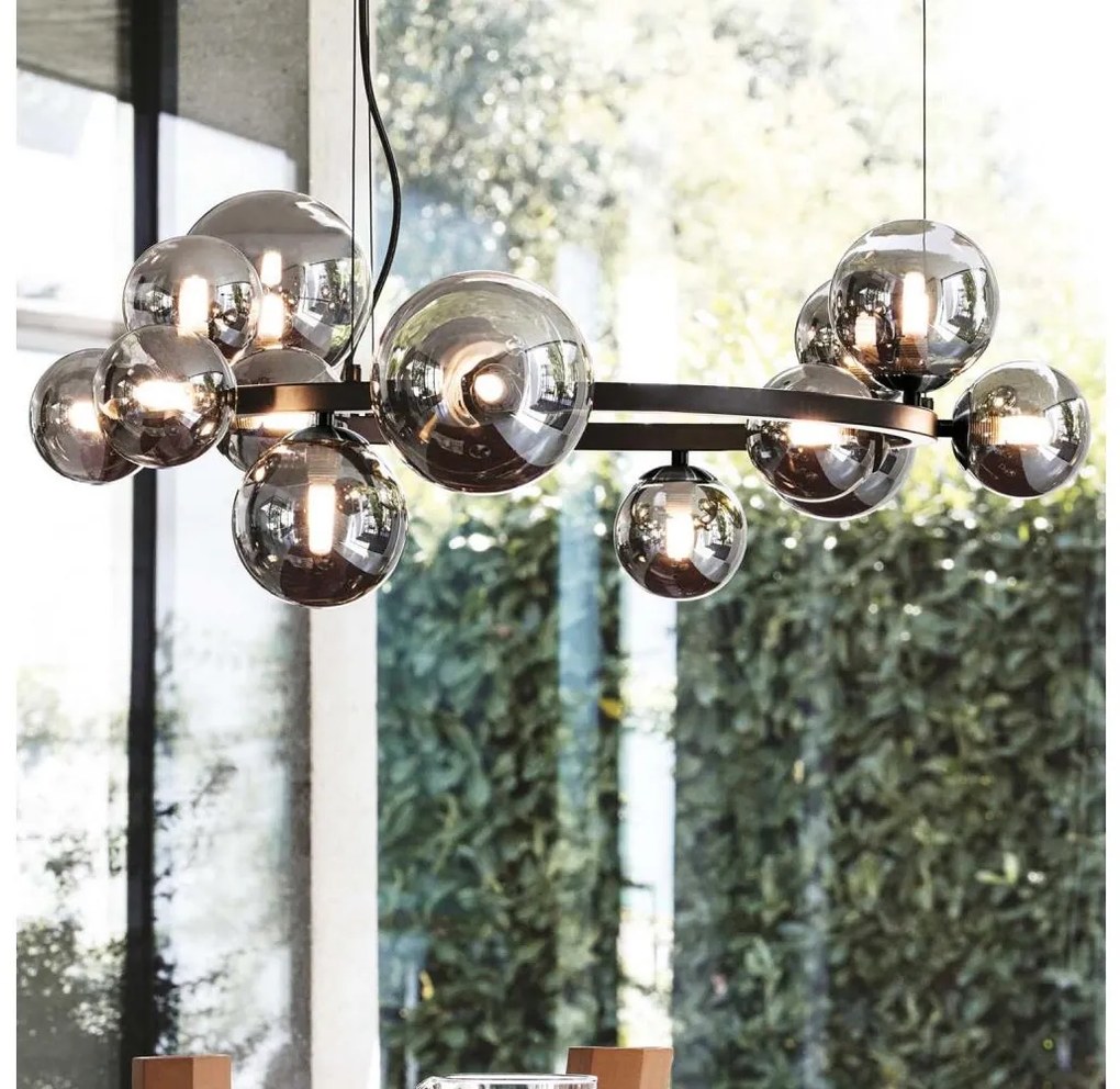 Ideal Lux - LED Żyrandol na lince PERLAGE 11xG9/3W/230V śr. 73 cm czarny/dymny