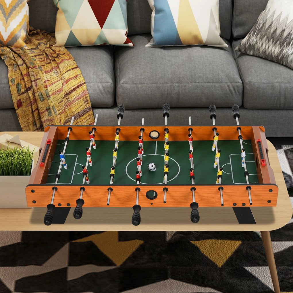 HOMCOM Stół do piłkarzyków z prętami ze stali nierdzewnej, dla dzieci i dorosłych, 84,5x40x61,2 cm, Czarny