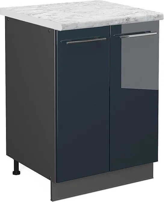 Szafki kuchenne ciemnoniebieski wysoki połysk 60x60x82 fame-line