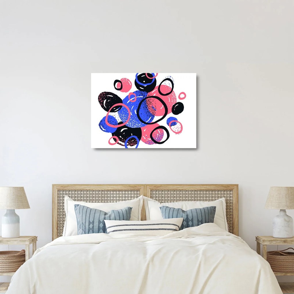 Obraz na szkle - Motyw z kółkami w żywych kolorach (70x50 cm)