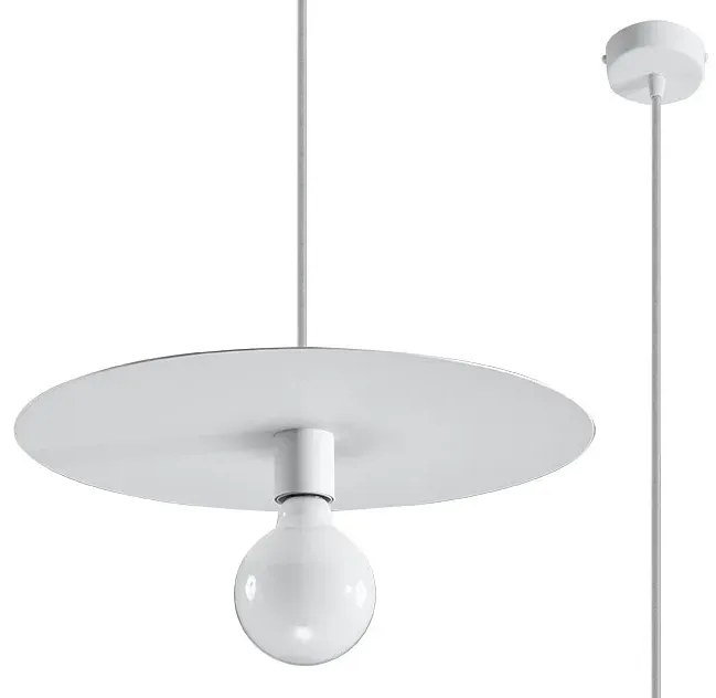 Biała industrialna lampa wisząca rondo M5-K88