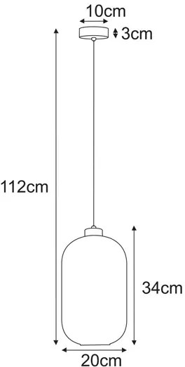 Wisząca lampa z ryflowanym kloszem beżowa C6-R25