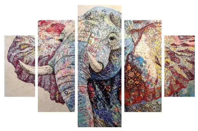 Obraz 5-częściowy Elephant