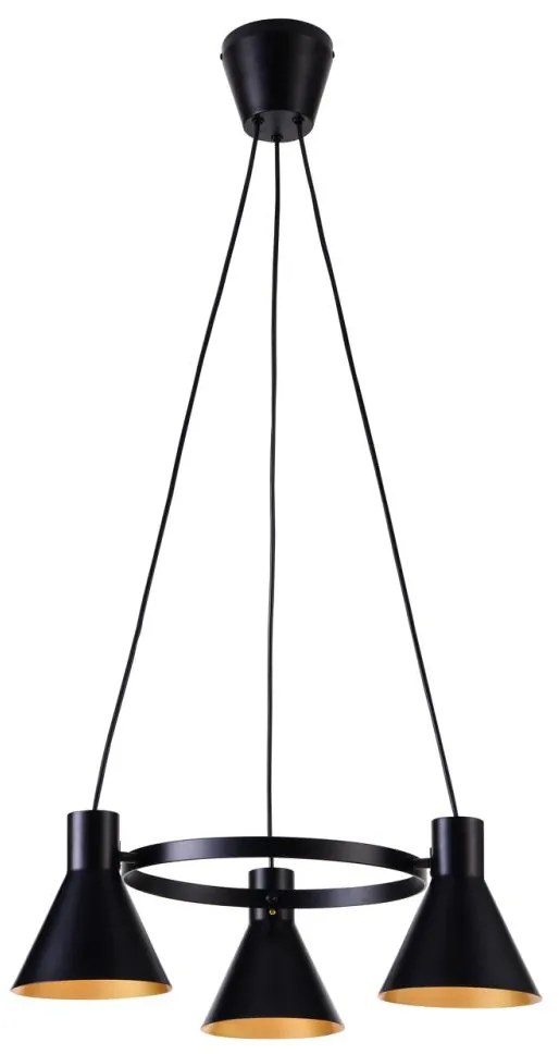 Żyrandol na lince MORE 3xE27/40W/230V czarny