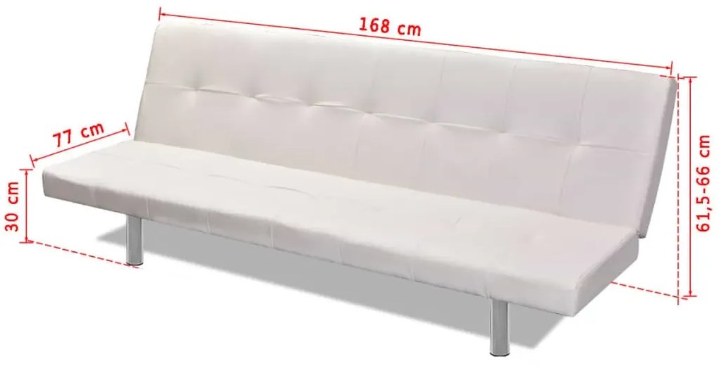 Kremowa kanapa rozkładana z ekoskóry – Bien
