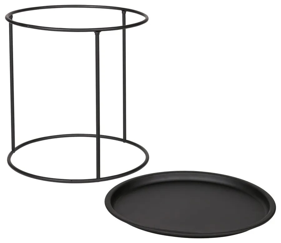 Czarny stolik WOOOD Ivar, Ø 40 cm