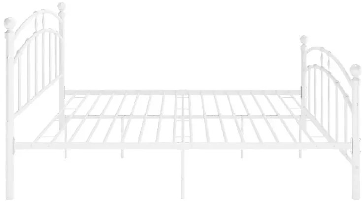 Białe metalowe łóżko z zagłówkiem 140x200 cm E0-S72