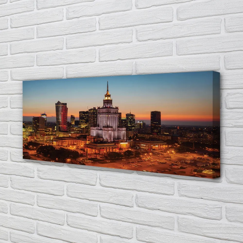 Fotoobraz na płótnie Nocne Światła Warszawy