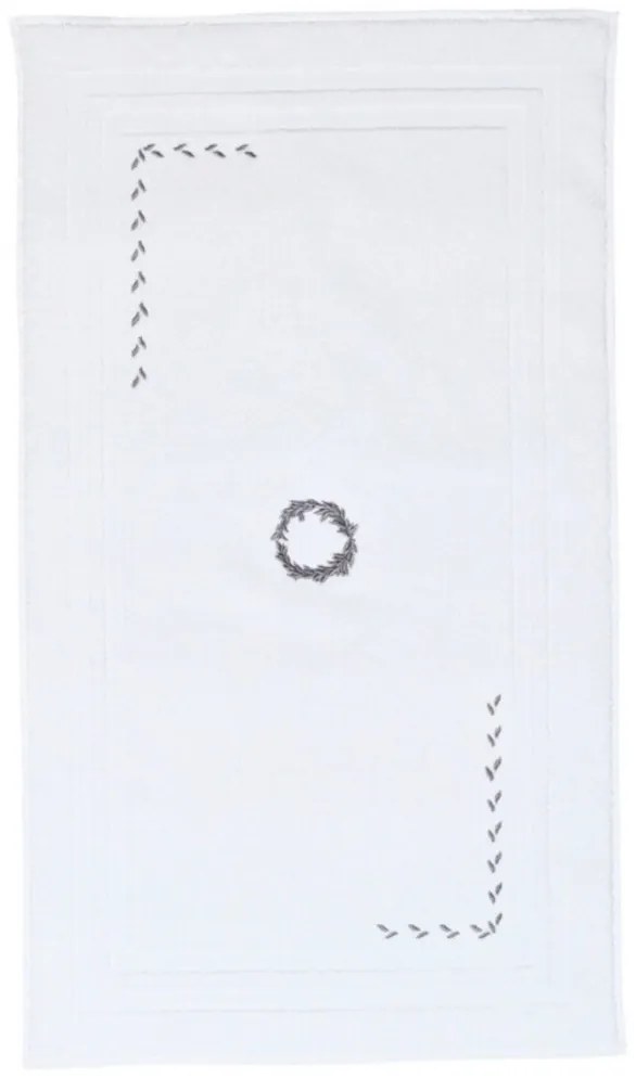 Dywanik łazienkowy SEHZADE 50x90cm Śmietankowy / złoty haft