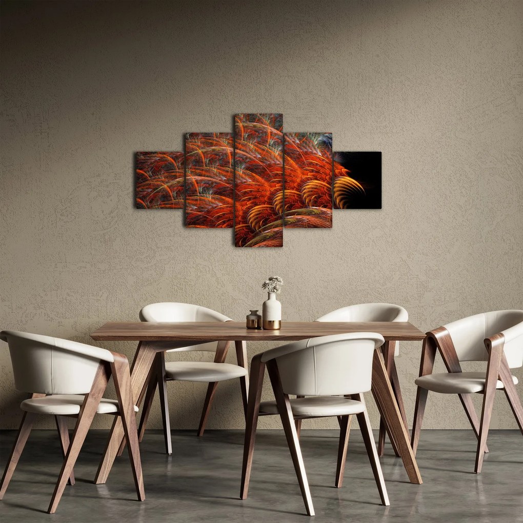 Obraz - Abstrakcyjna imitacja piór (125x70 cm)