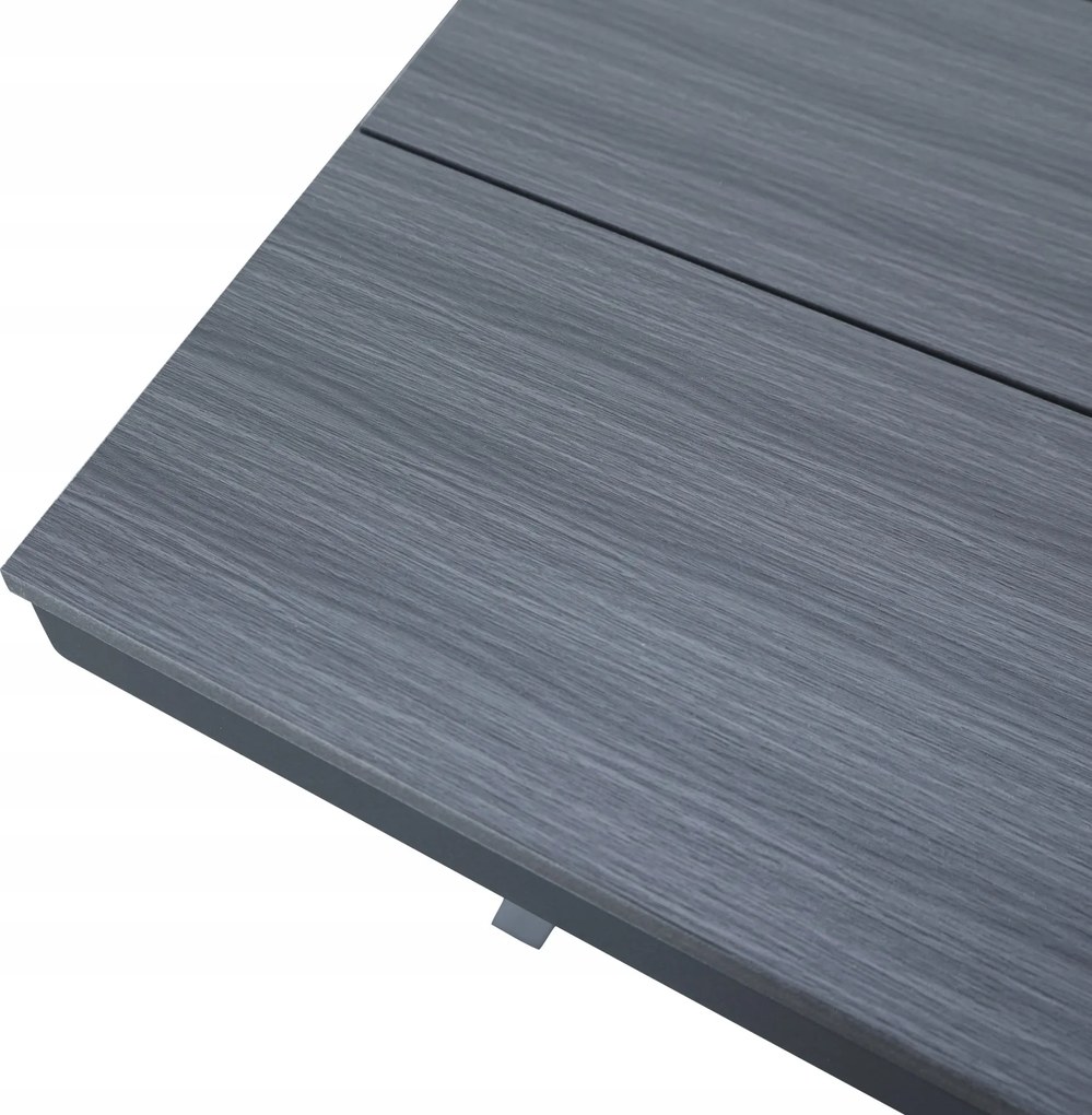 Stół ogrodowy aluminiowy antracyt 150x90x75 trwały blat kompozyt drewniany
