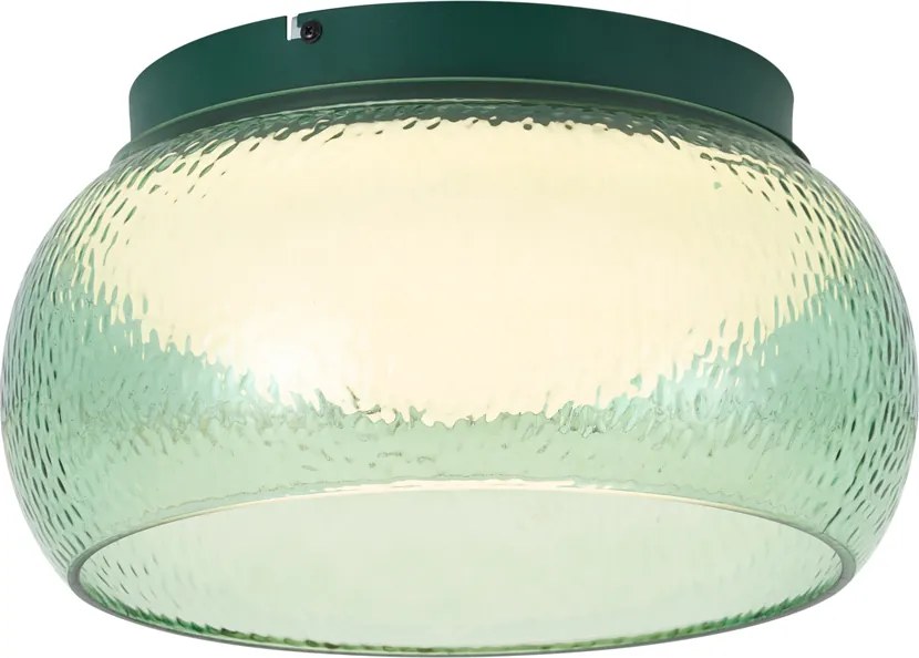 Lampa sufitowa Art Deco zielona ze szkłem z wbudowanym LED z 3-stopniowym ściemnianiem - Thimble