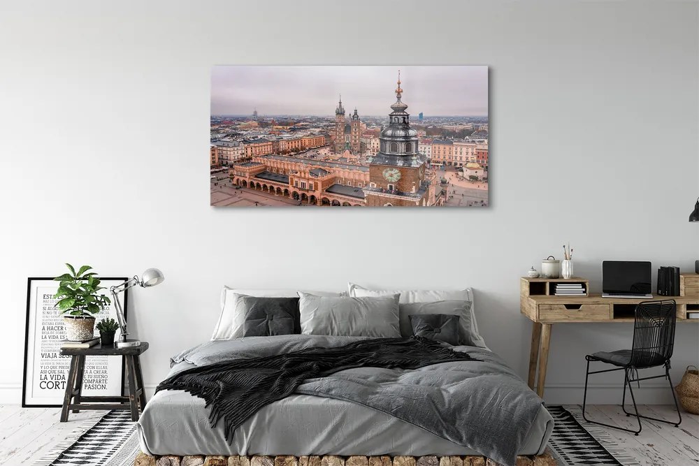 Obraz na szkle Kraków Panorama zima kościoły