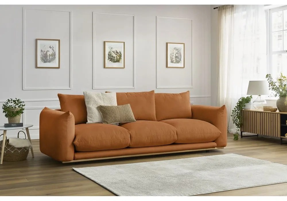 Pomarańczowa sofa 265 cm Ernest – Bobochic Paris