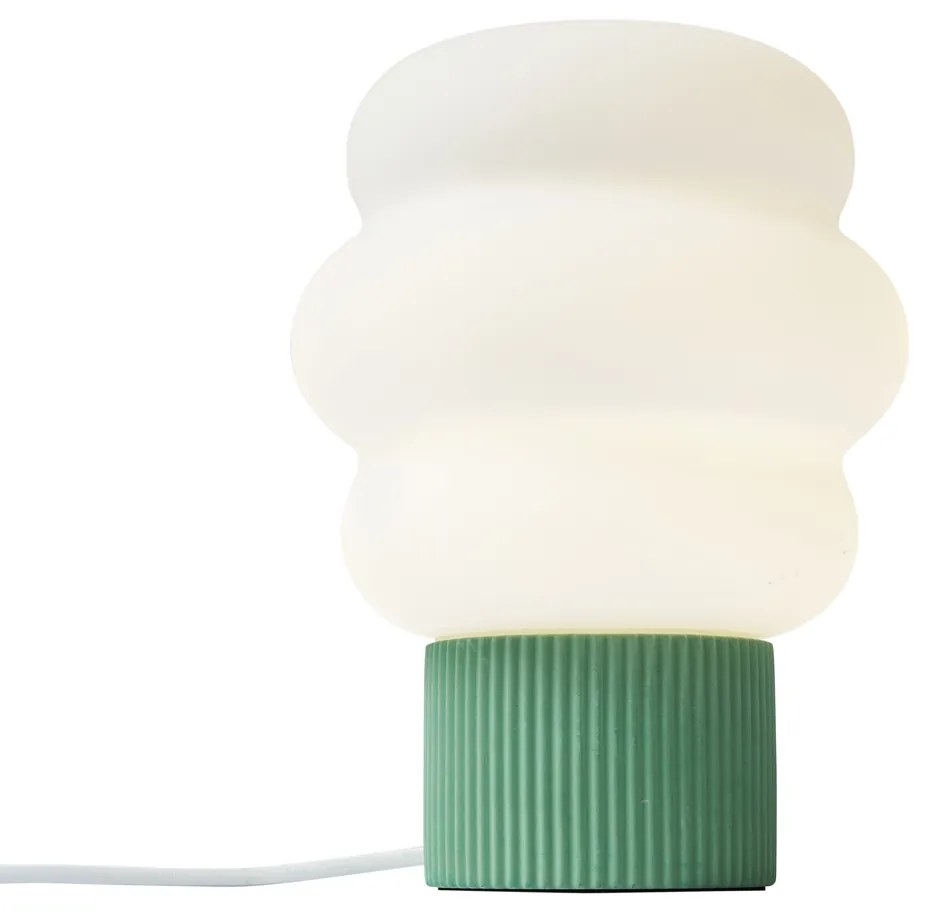 Lampa stołowa Japandi zielona z opalowym szkłem 18 cm - MieleJapandi Oswietlenie wewnetrzne