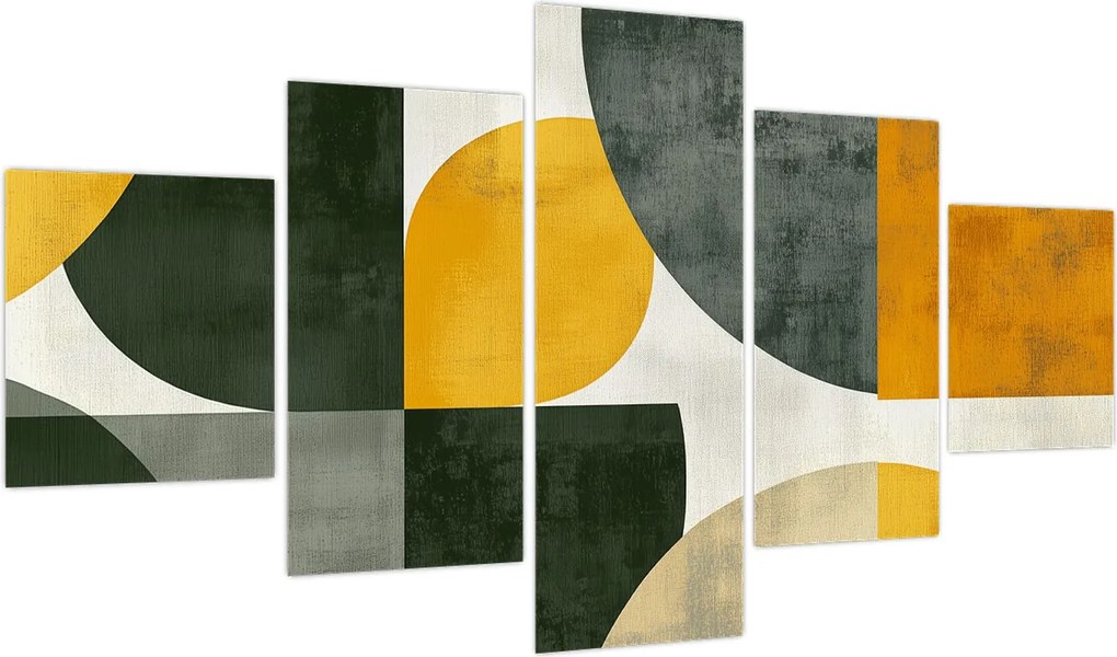 Obraz - Abstrakcja w oliwkowym kolorze (125x70 cm)