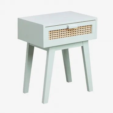 Stolik Nocny Z Drewniana Szuflada Ralik Colors Design Celadón - Sklum