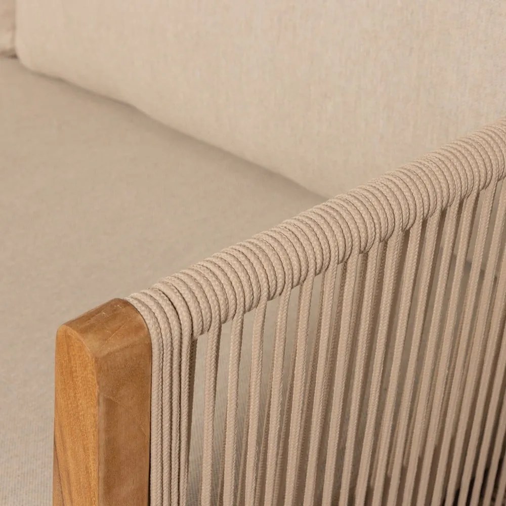 Beżowo-naturalna sofa ogrodowa z litego drewna dębowego San Remo – Exotan