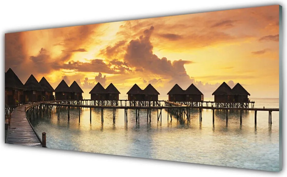 Panel Kuchenny Kolorowe Domki Nadmorskie