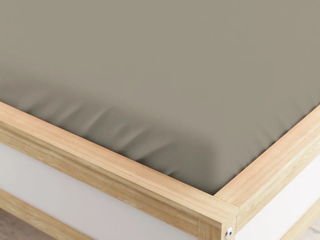 PrzytulneMieszkanie.pl Prześcieradło z mikrofibry z gumką beżowe 160 x 200 cm