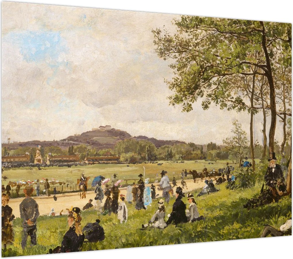 Obraz na szkle - French 19th Century, Race Course at Longchamps, reprodukcje (70x50 cm)
