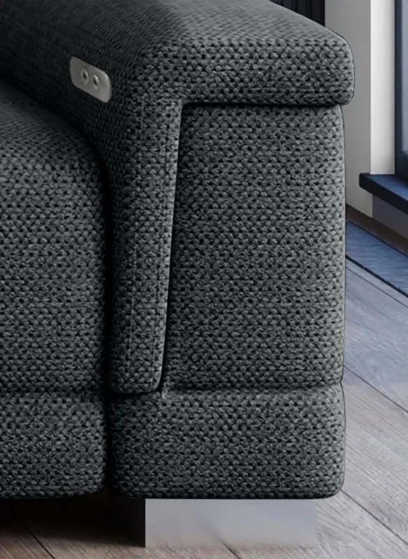 Narożnik CAMPO L z elektryczną regulacją siedziska Lewostronny w tkaninie MEMPHIS 06 WERSAL