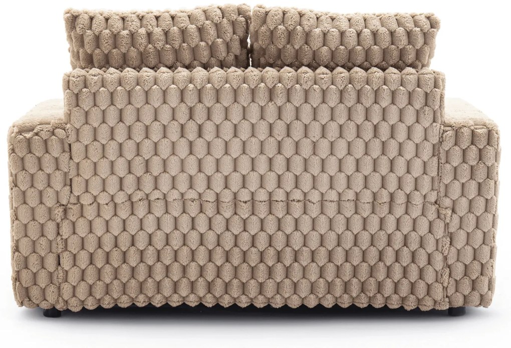Fotel Wypoczynkowy Sofa KOBEL Brązowy Pluszowy Nowoczesny