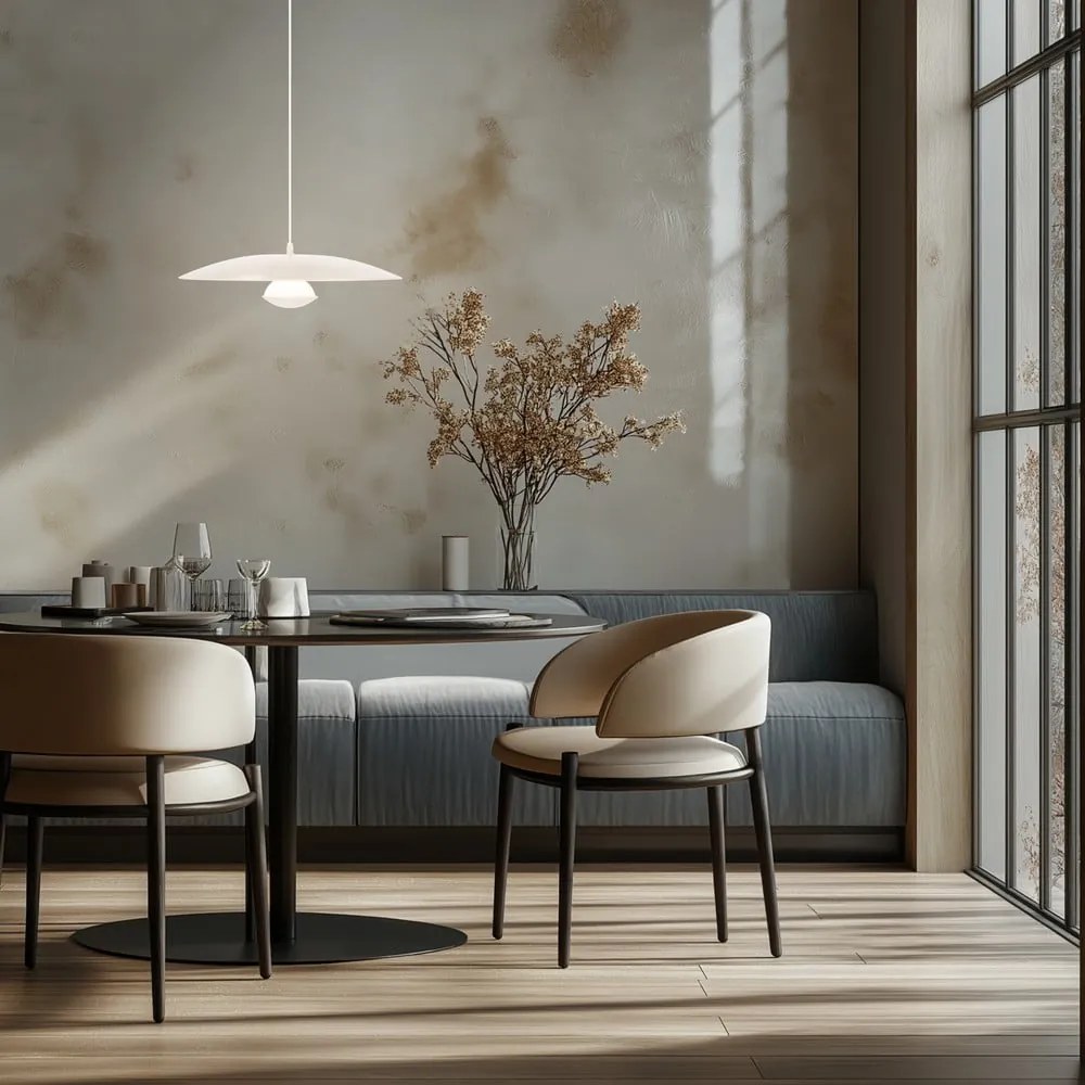 Biała lampa wisząca LED z metalowym kloszem Lund – Candellux Lighting