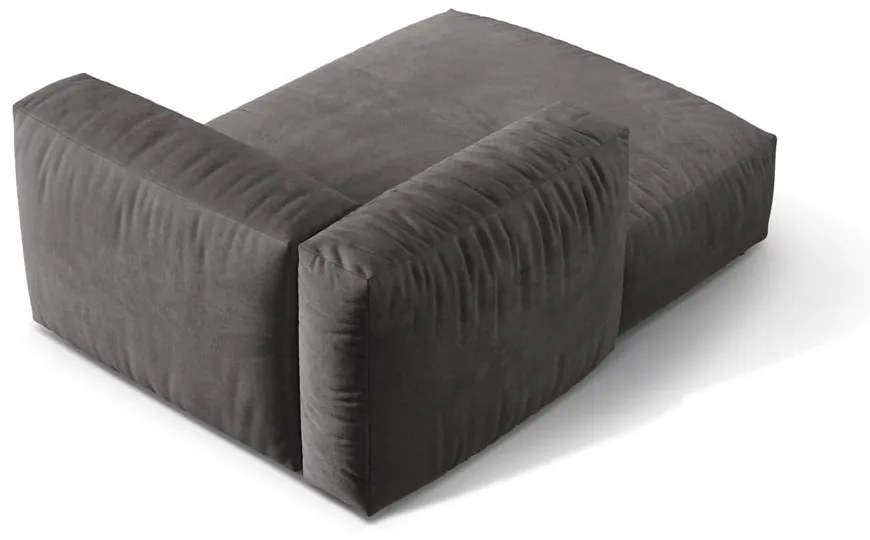 Szary aksamitny moduł sofy (lewostronny) Martina – Micadoni