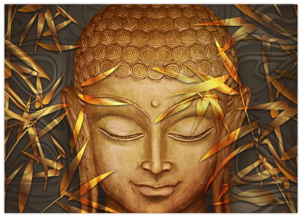 Obraz - Złoty Budda (70x50 cm)