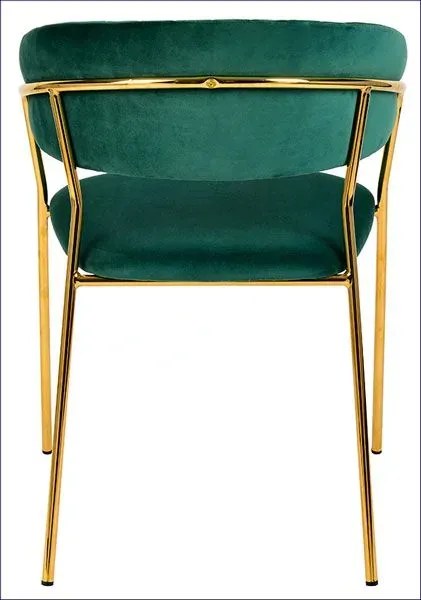 Zielone tapicerowane krzesło welurowe w stylu glamour H7-F48