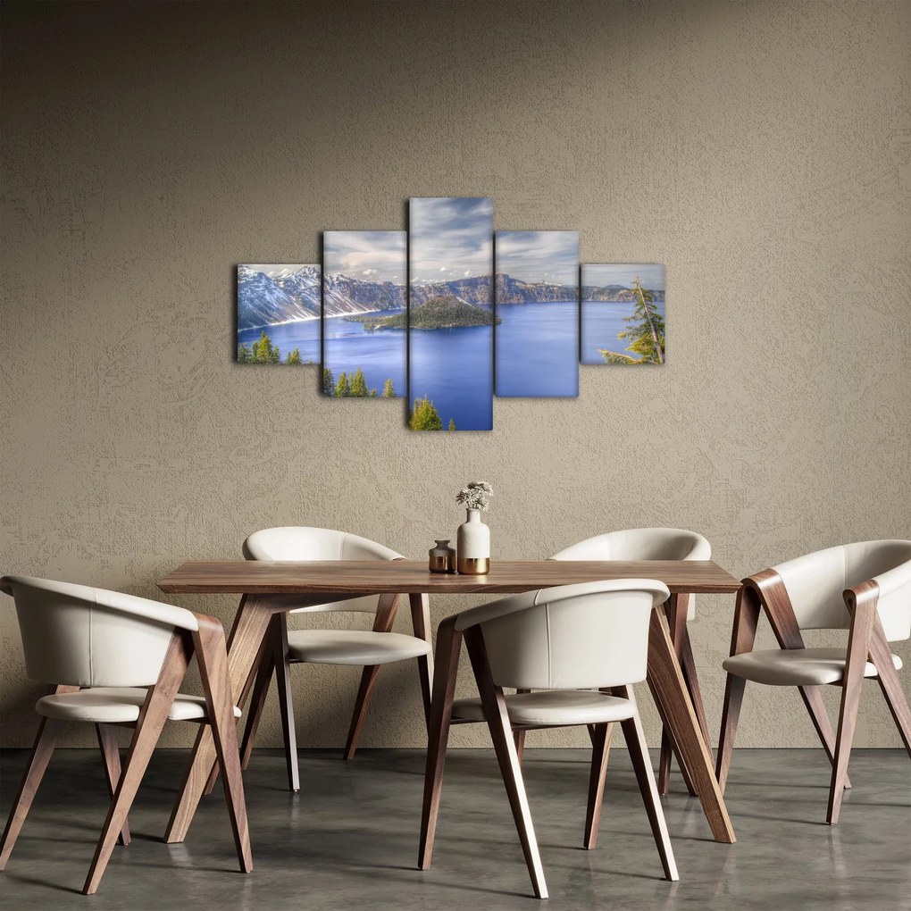 Obraz górskiego jeziora (125x70 cm)