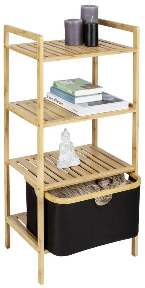 Czarno-naturalny bambusowy regał łazienkowy 44x93,5 cm Ecori – Wenko