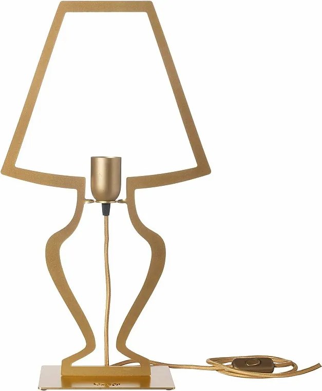 Duża lampa stołowa Silhouette 30x54 cm ze stylizowanego żelaza Nowoczesny, oniryczny design Gniazdo E27 Wyprodukowano we Włoszech Złoto