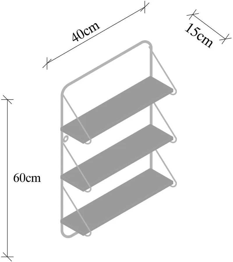 Wielopoziomowa półka z litego drewna świerkowego 40 cm Violaceae – Kalune Design